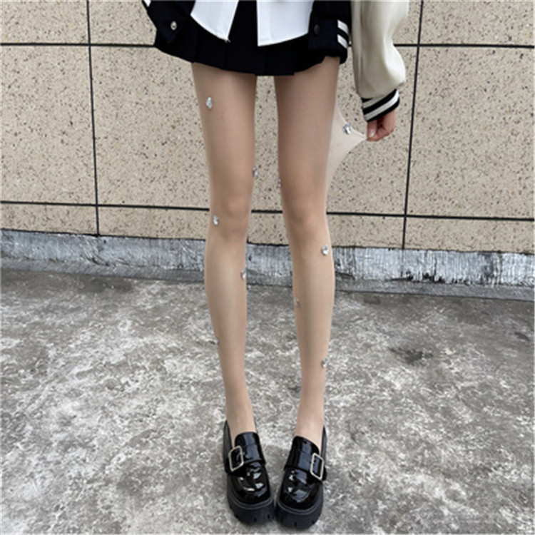 網タイツ ハート柄 ダイヤモンド付き 可愛い系 女性用