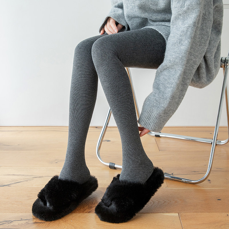 タイツ 極暖リブ編み裏起毛タイツ