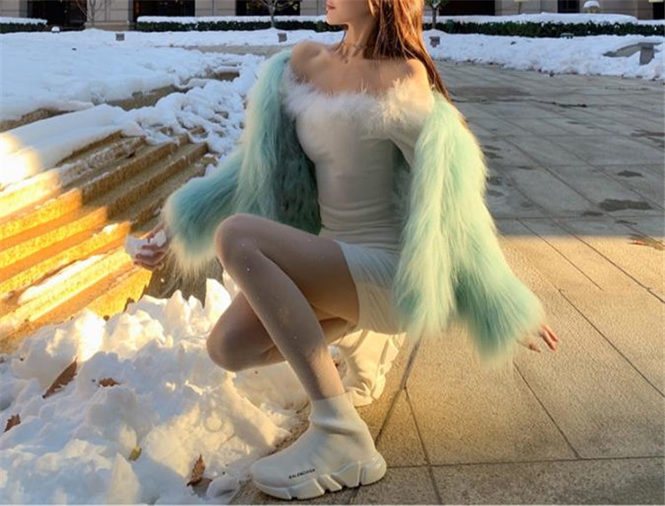 フェイクタトゥー風ドット柄透明タイツ