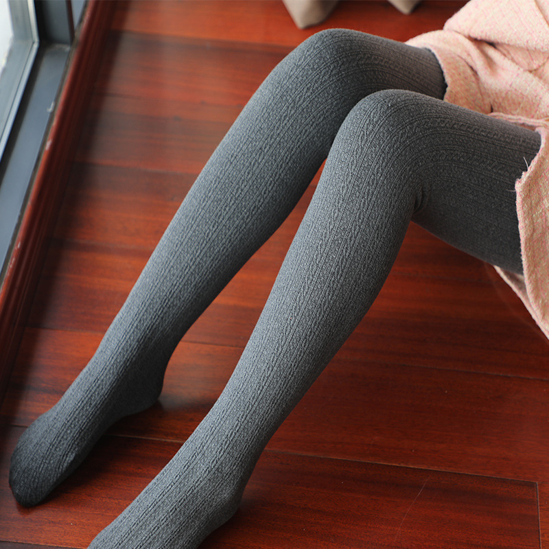 タイツ ふわふわ裏起毛あったかリブ編みタイツ
