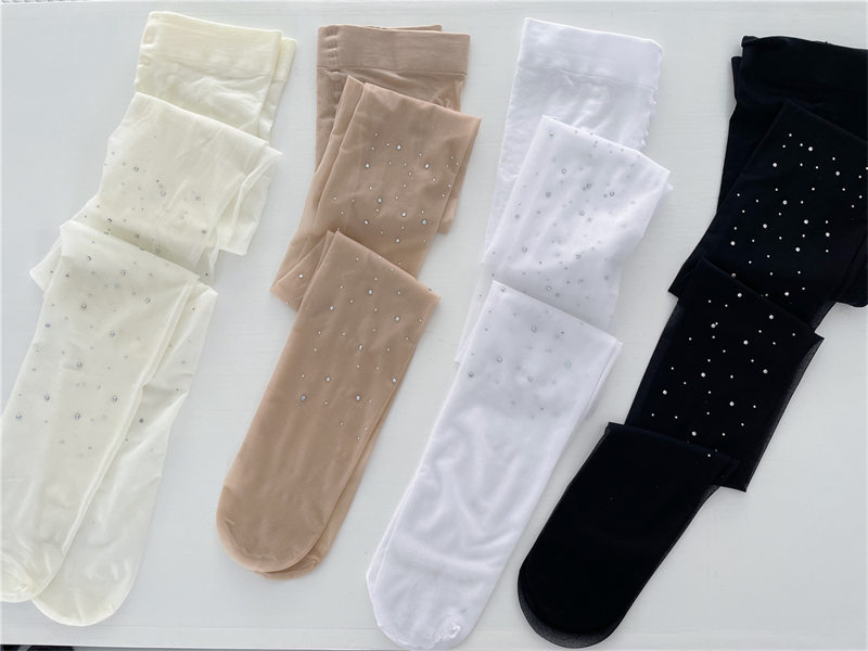 韓国風透け感網タイツ星柄ドット薄手ストッキング