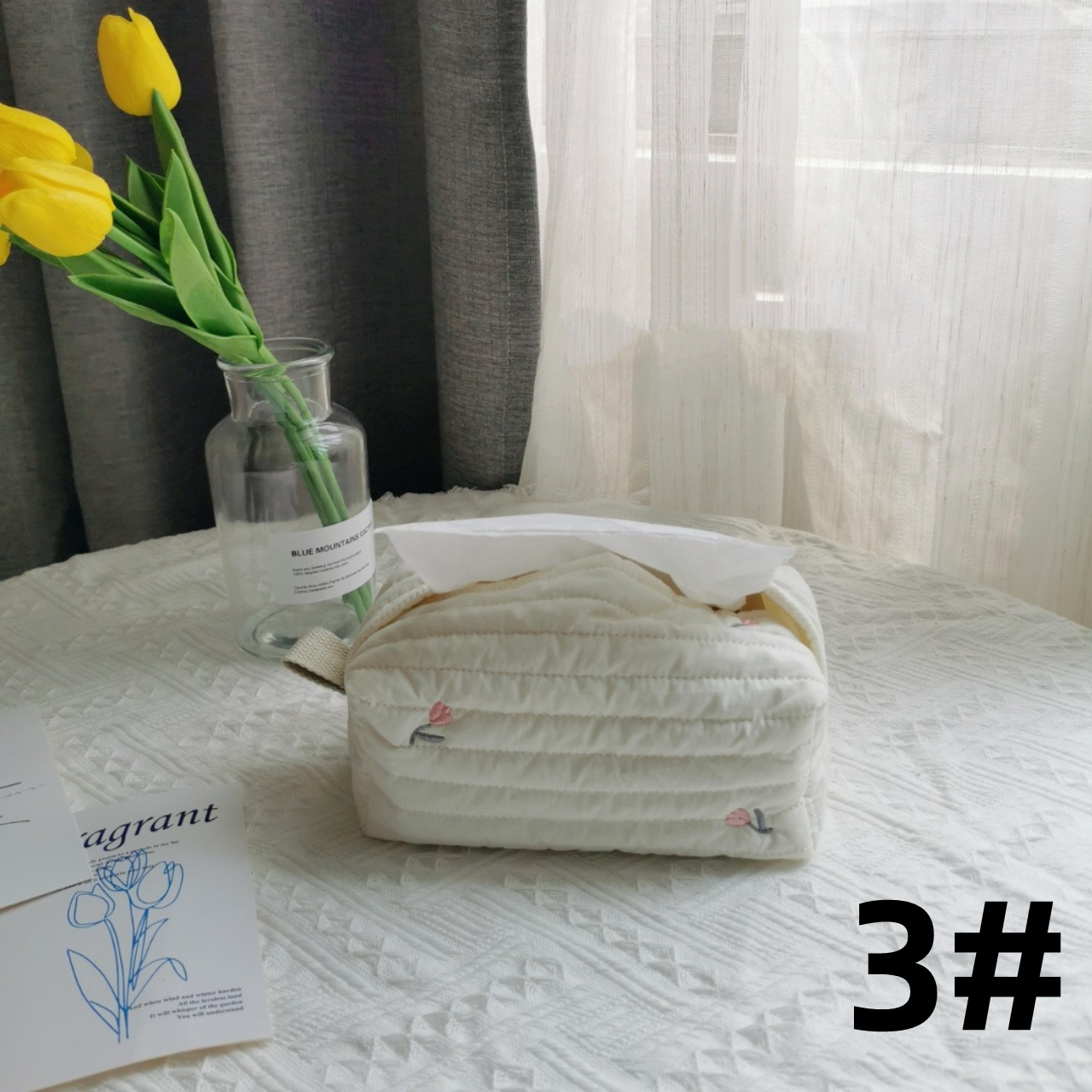 ティッシュケース フェルト花柄ティッシュカバー吊り下げ可能なかわいいケース