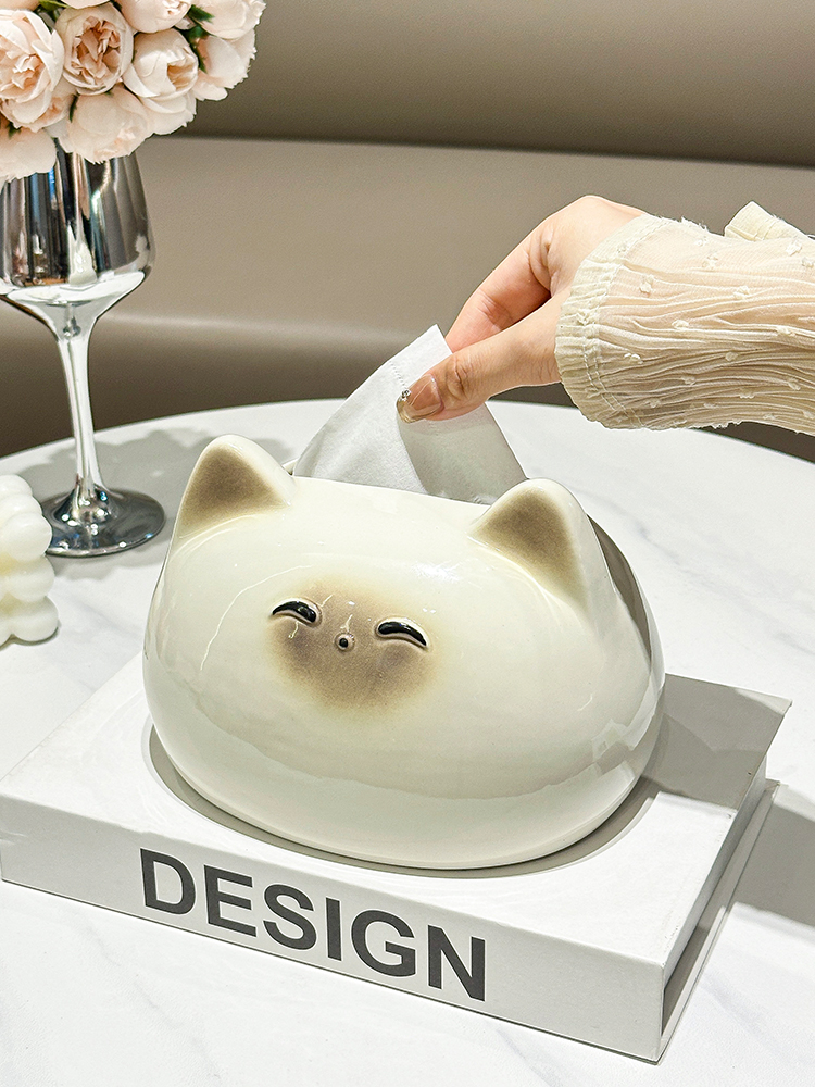 ティッシュケース にこにこ猫のティッシュボックス