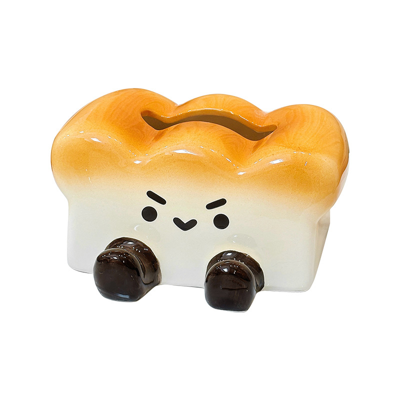ティッシュケース ぷっくりパンのキャラクター陶器ティッシュケース