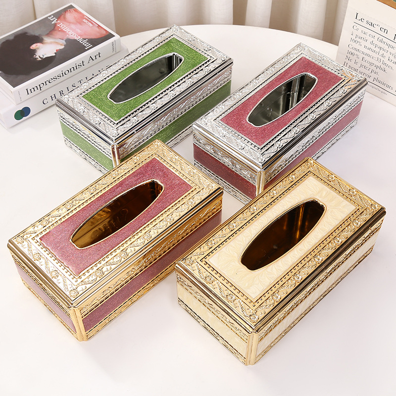 ティッシュケース 欧風彫刻装飾　プラスチック