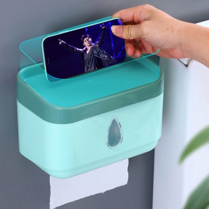 ティッシュケース 多機能収納付き壁掛けティッシュホルダー