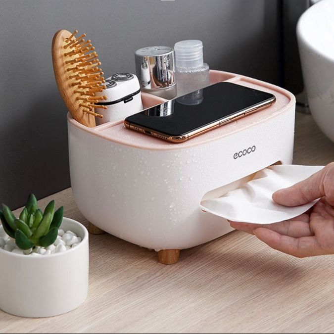ティッシュケース 多機能収納ティッシュボックス