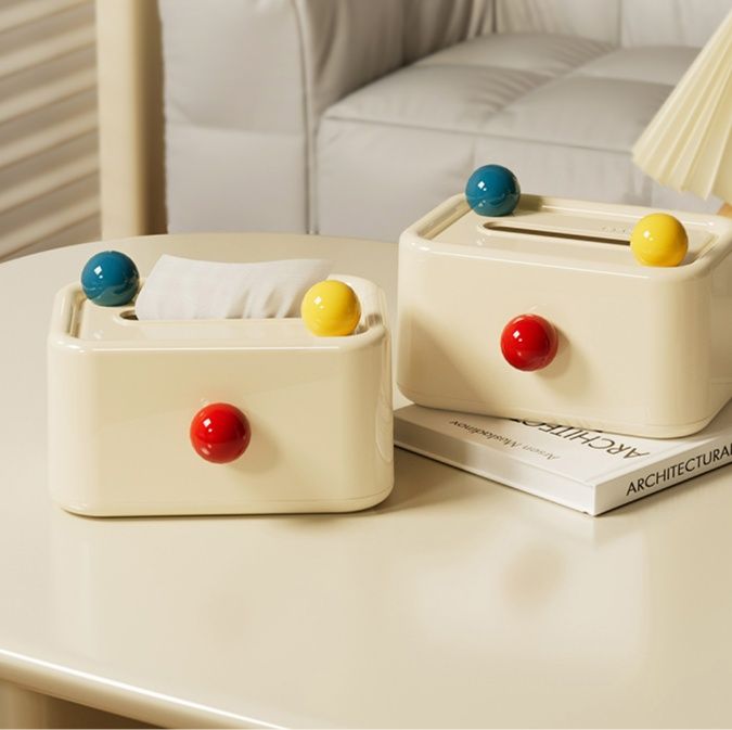 ティッシュケース 丸玉デコレティッシュボックス