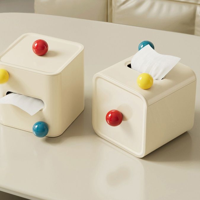 ティッシュケース 丸ドットキューブティッシュボックス