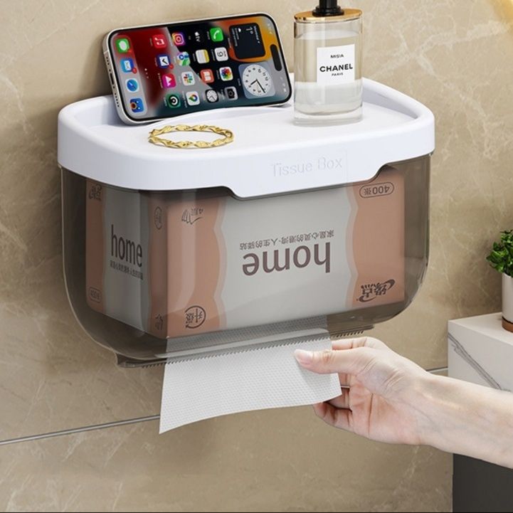 ティッシュケース 多機能収納ウォールティッシュホルダー