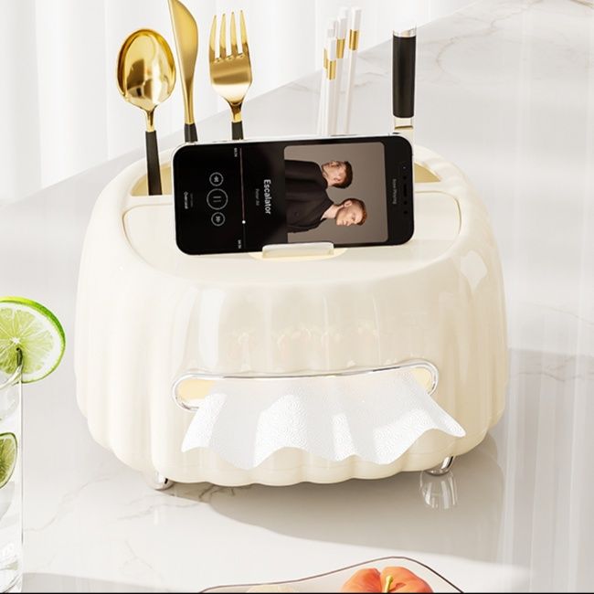 ティッシュケース 多機能収納ティッシュボックス