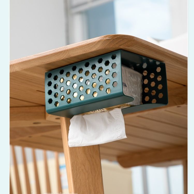 ティッシュケース ステンレス 壁掛け対応六角穴デザイン多機能収納ホルダー