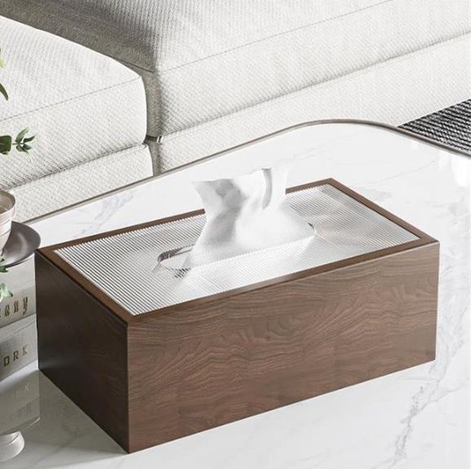 木製ティッシュケース 和風収納ボックス ナチュラル