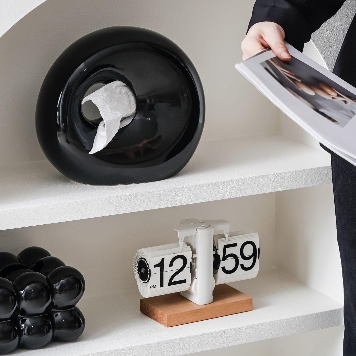 ティッシュケース 丸型陶器おしゃれティッシュケース