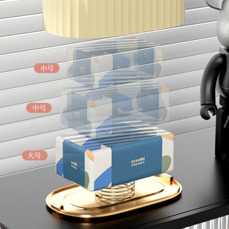 ティッシュケース 縦縞模様の丸型プラスチックティッシュケース