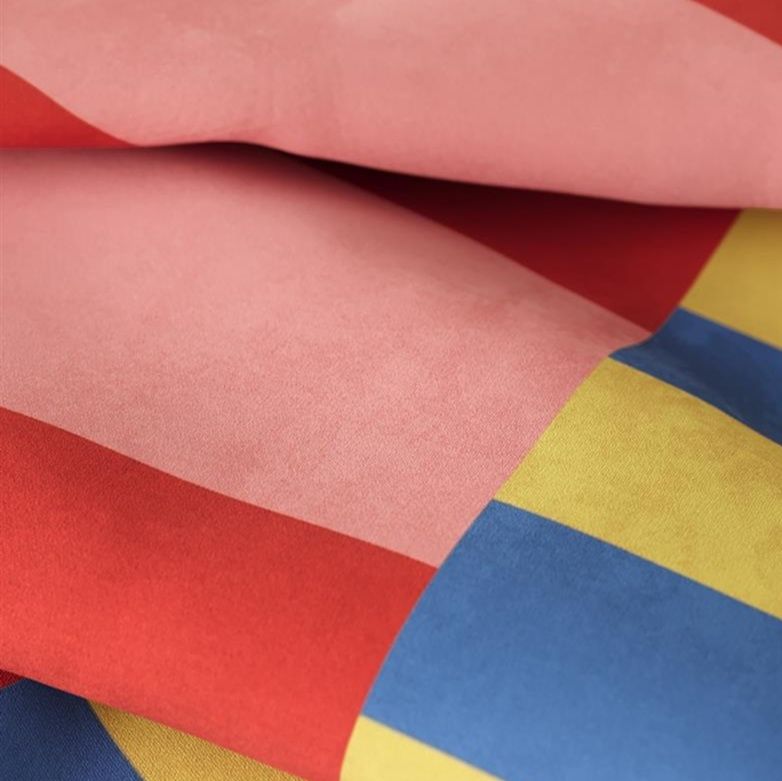 ティッシュケース 鮮やかストライプ柄　布製