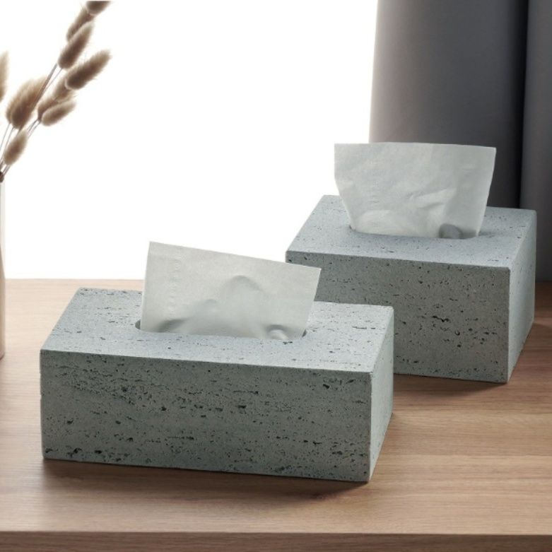 ティッシュケース 石　ミニマルデザイン