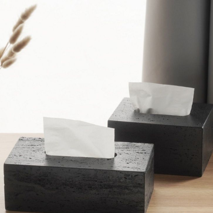 ティッシュケース 石　ミニマルデザイン