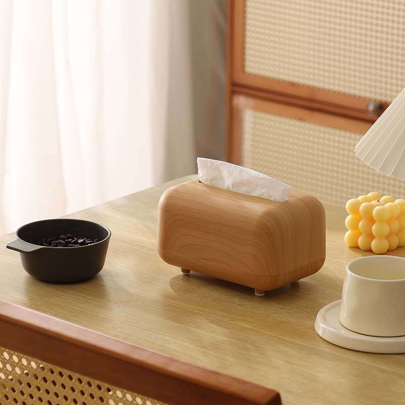 ティッシュケース なめらかな木目の癒しティッシュボックス