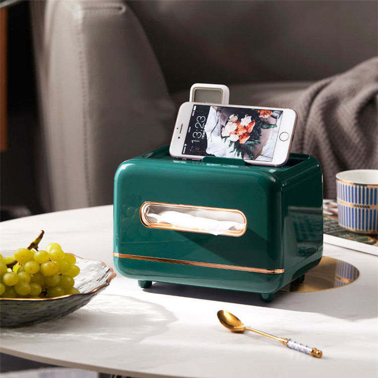 陶器製多機能ティッシュケース収納ボックス携帯立て付き