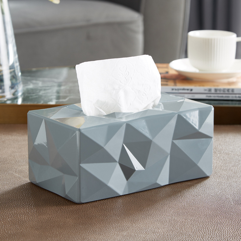 ティッシュケース 立体幾何学模様　プラスチック