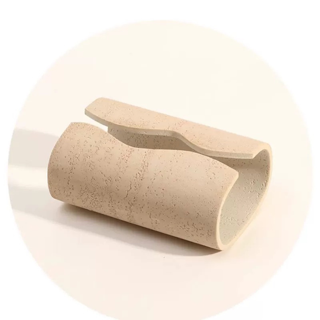 ティッシュケース 天然石調　曲線デザイン