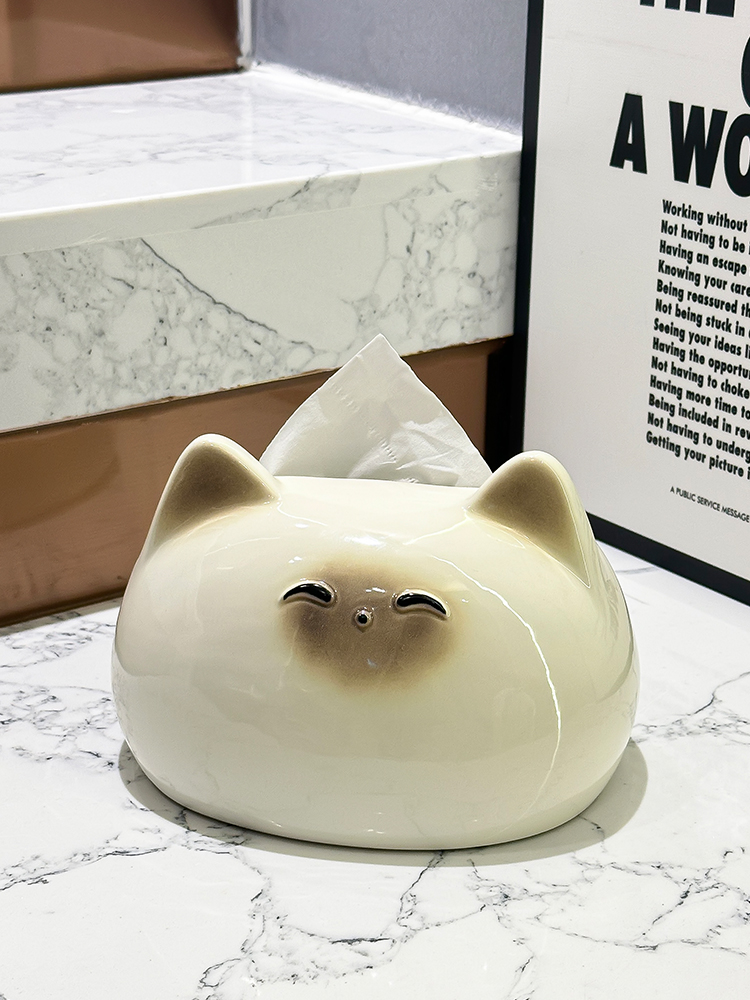 ティッシュケース にこにこ猫のティッシュボックス