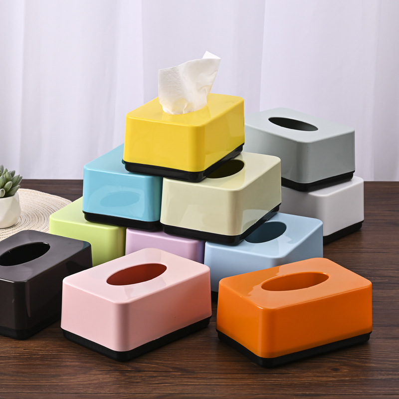 ティッシュケース 二層式滑り止め付きプラスチック製ティッシュケース