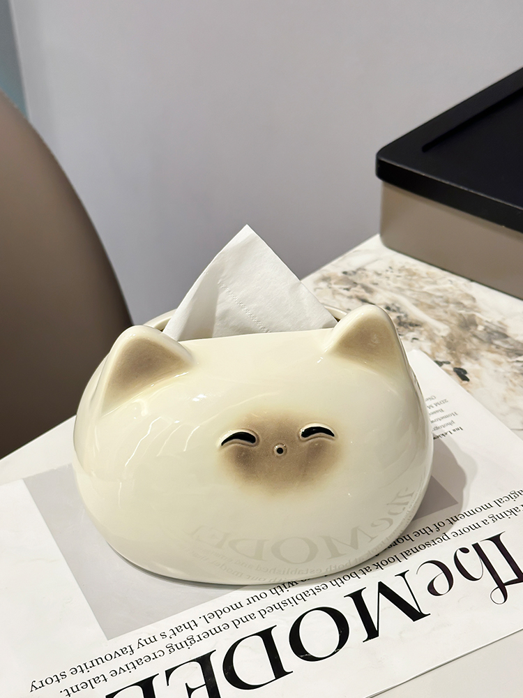 ティッシュケース にこにこ猫のティッシュボックス