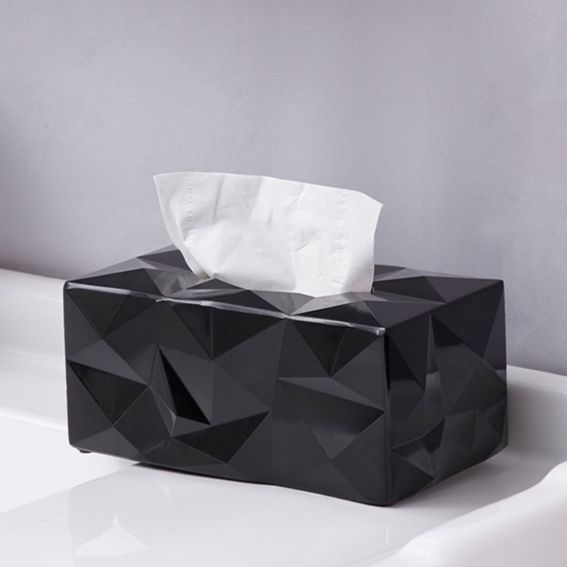 ティッシュケース 立体幾何学模様　プラスチック