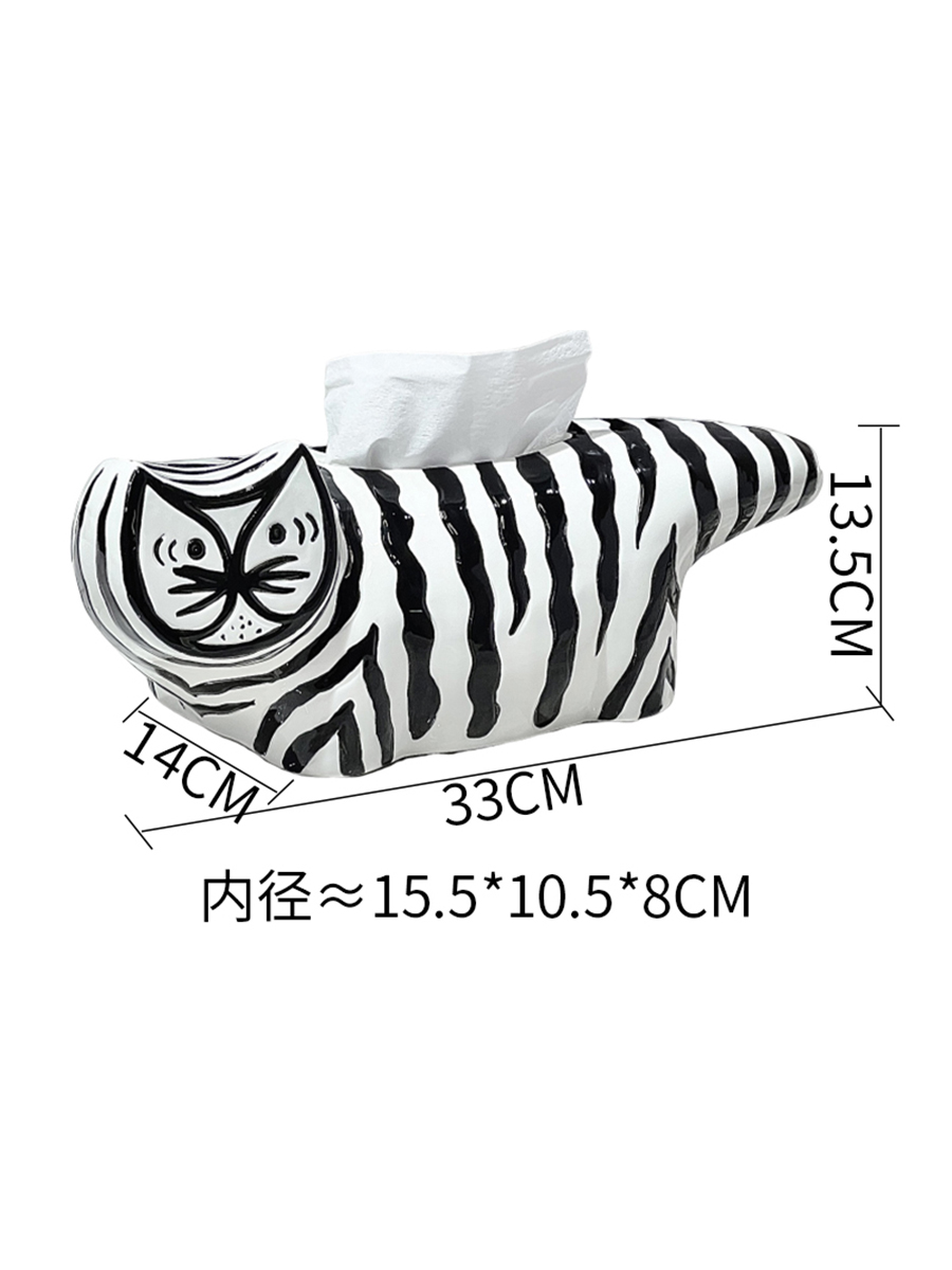 ティッシュケース 縞模様の猫ティッシュケース