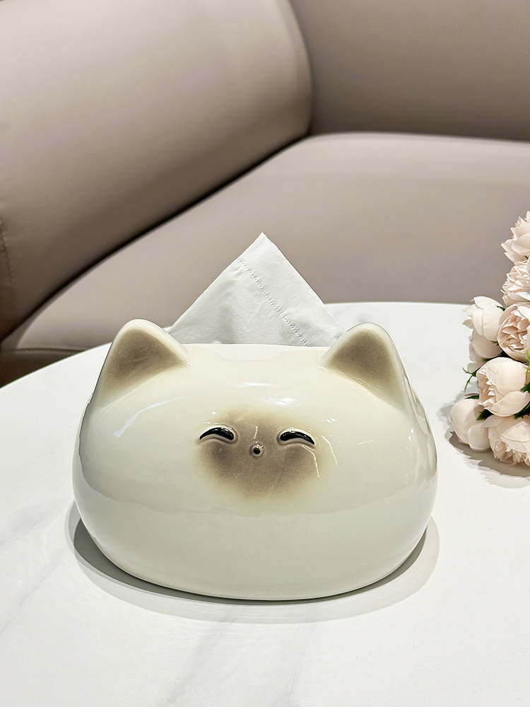 ティッシュケース にこにこ猫のティッシュボックス