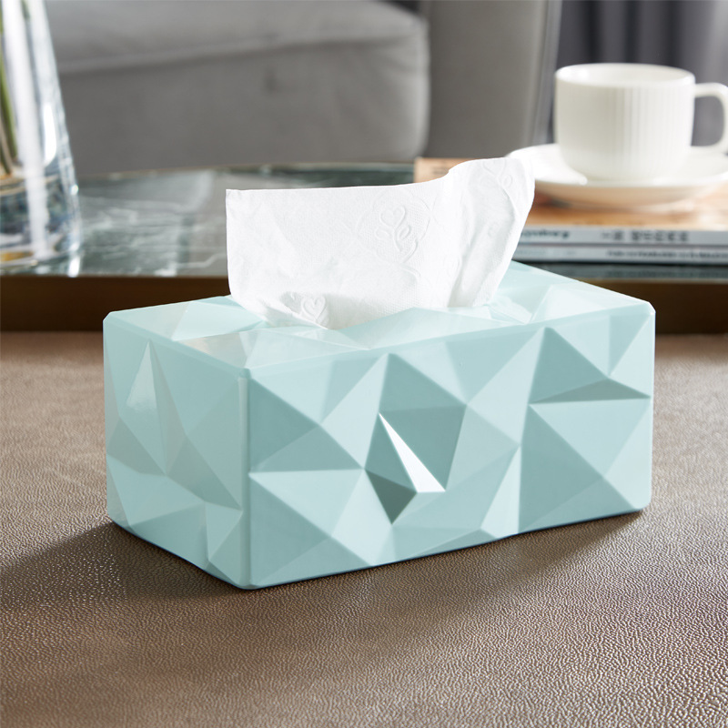 ティッシュケース 立体幾何学模様　プラスチック