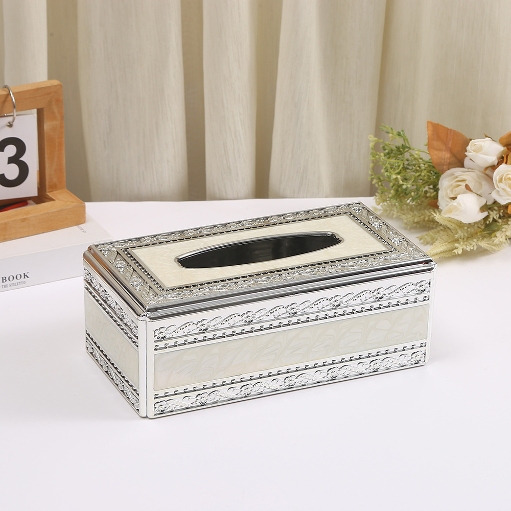 ティッシュケース 欧風彫刻装飾　プラスチック