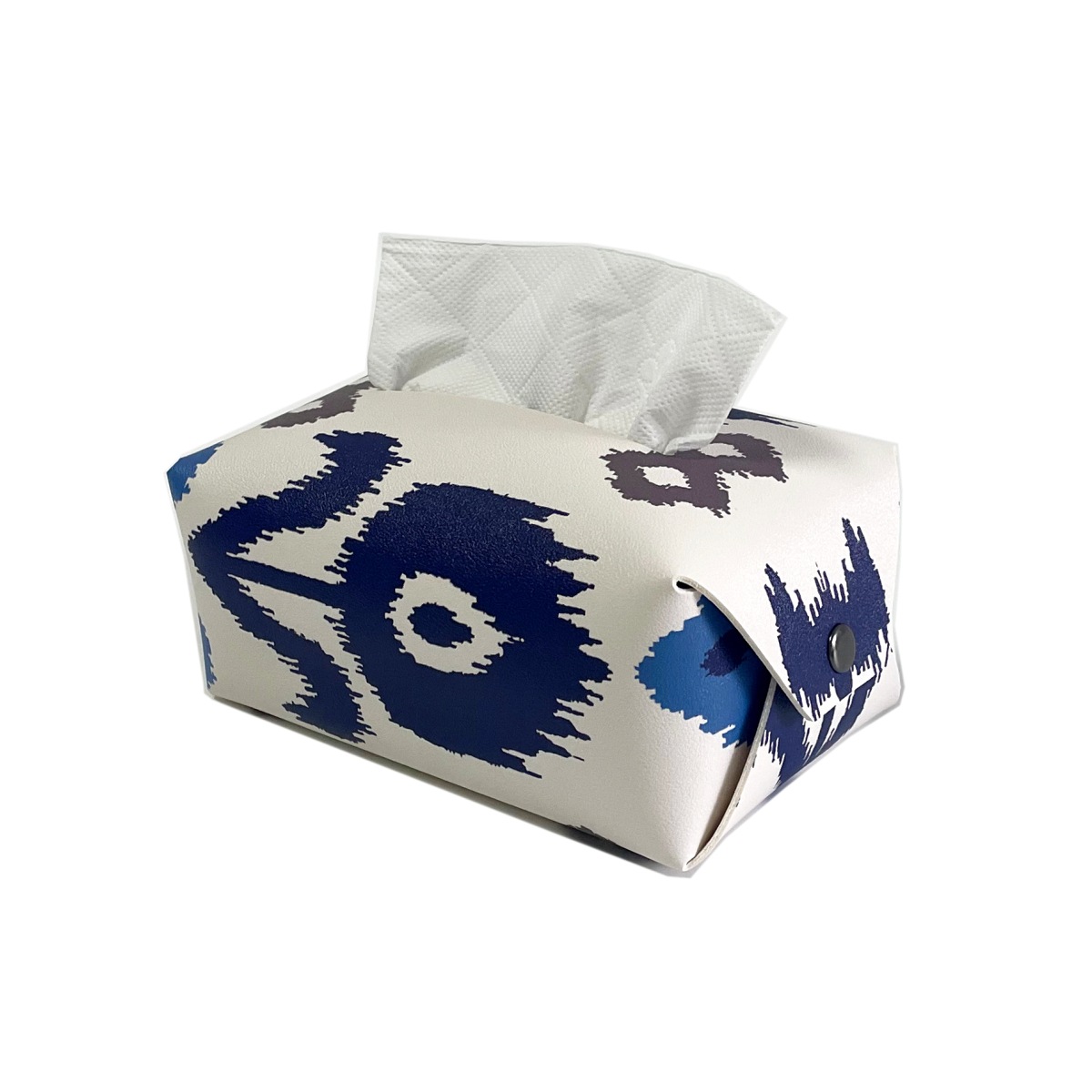 ティッシュケース 民族模様が映えるレザー製ティッシュケース