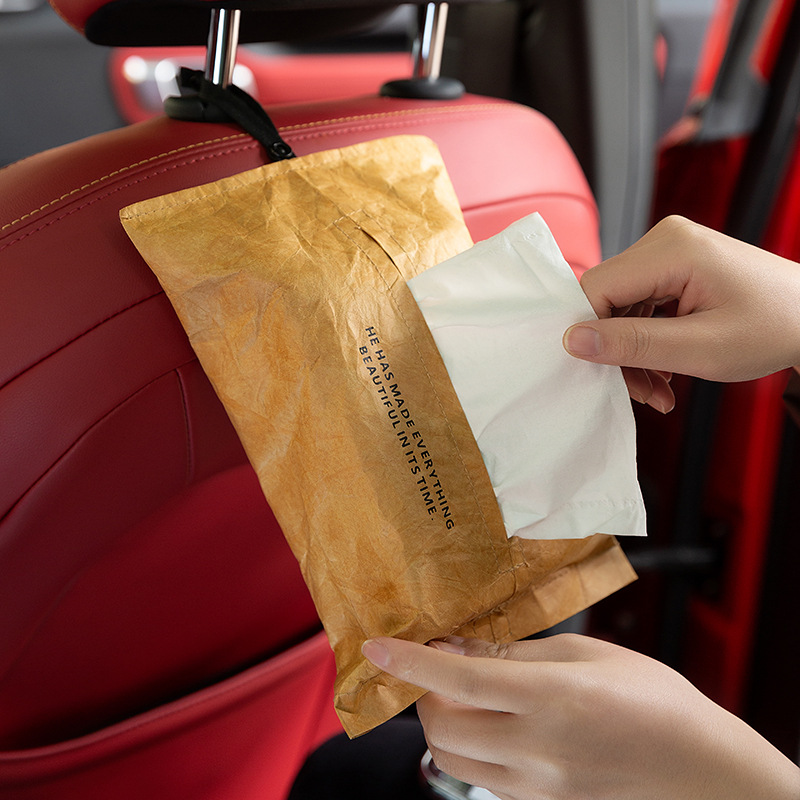 ティッシュケース 車載用吊り下げ式紙風　ソフト