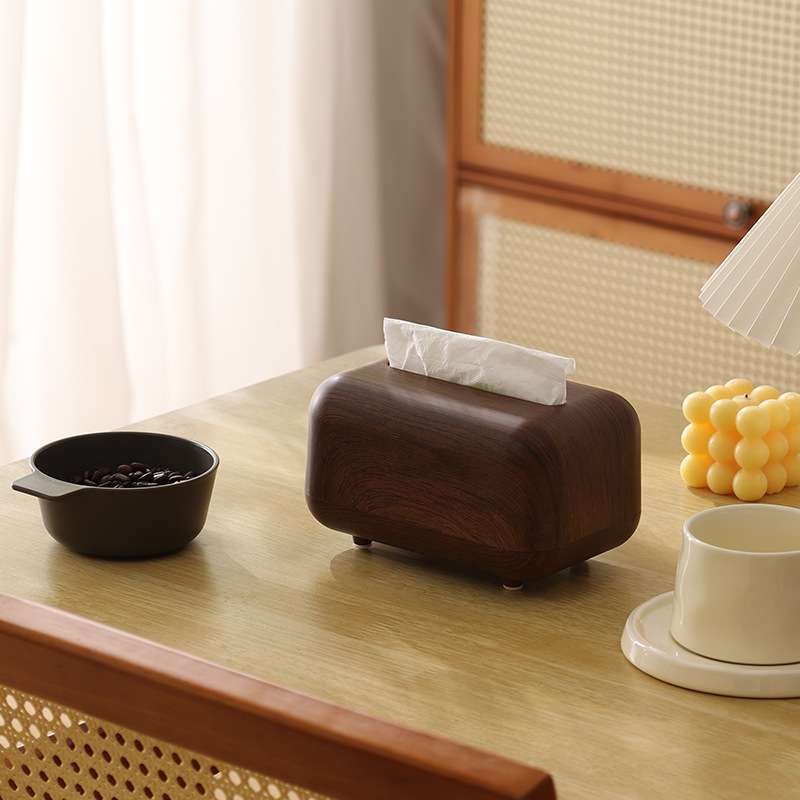 ティッシュケース なめらかな木目の癒しティッシュボックス