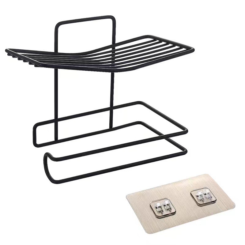 トイレットペーパーホルダー 二連式壁面取付　棚