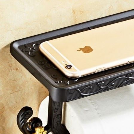 トイレットペーパーホルダー エレガント装飾付き多機能ホルダー棚