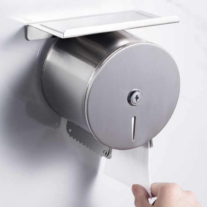 トイレットペーパーホルダー 多機能ロック付きペーパーホルダー棚