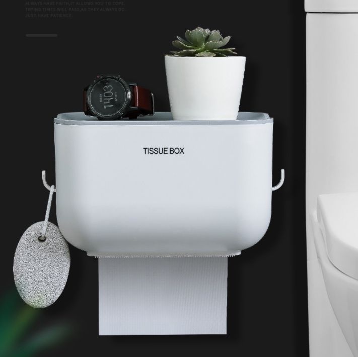 トイレットペーパーホルダー 防水収納付きトイレットペーパーホルダー