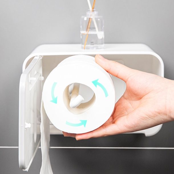 トイレットペーパーホルダー 壁掛け多機能収納付きトイレットペーパーホルダーカバー