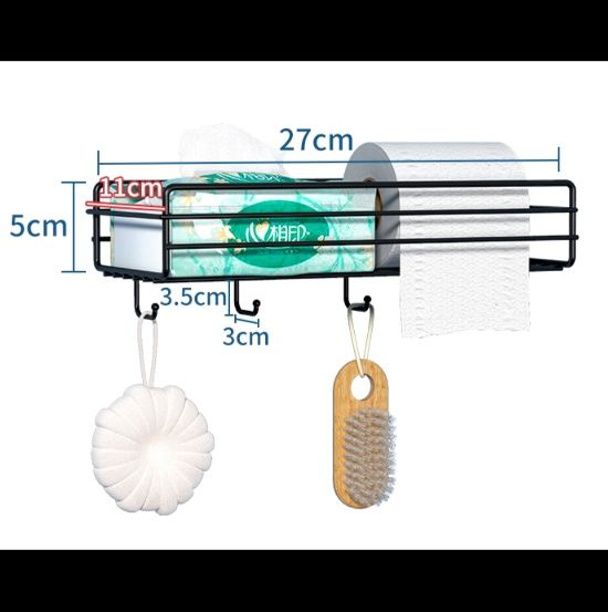 トイレットペーパーホルダー 壁掛け式多機能収納棚付きトイレットペーパーホルダー