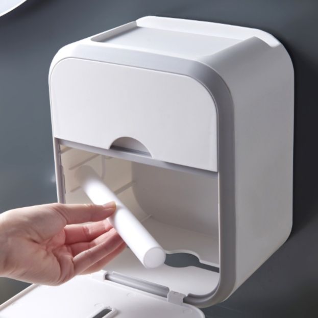 トイレットペーパーホルダー 多機能壁掛け式トイレットペーパー収納ボックス