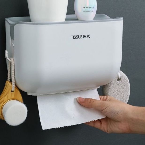 トイレットペーパーホルダー 防水収納付きトイレットペーパーホルダー