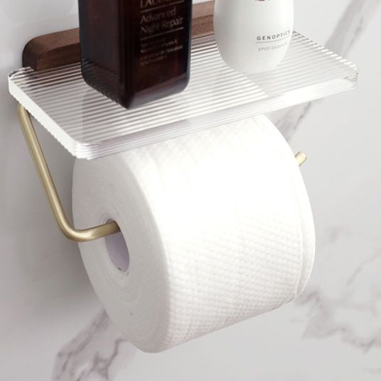 トイレットペーパーホルダー 木製収納棚付きトイレットペーパーホルダー