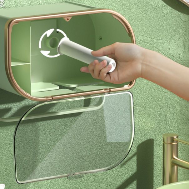 トイレットペーパーホルダー 多機能収納付き壁掛け紙巻器