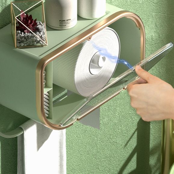 トイレットペーパーホルダー 多機能収納付き壁掛け紙巻器