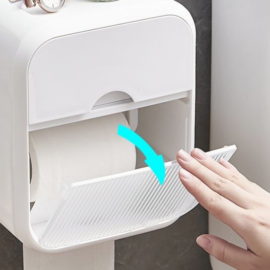 トイレットペーパーホルダー 多機能収納付き壁掛け式トイレットペーパーホルダーカバー