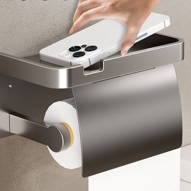 トイレットペーパーホルダー 壁掛け式多機能トイレットペーパーホルダー棚付き